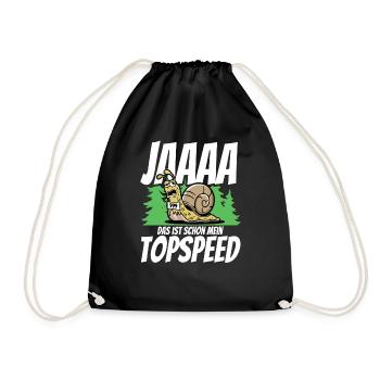 Racing snail saying yes, that's already top speed - Drawstring Bag - black - Front