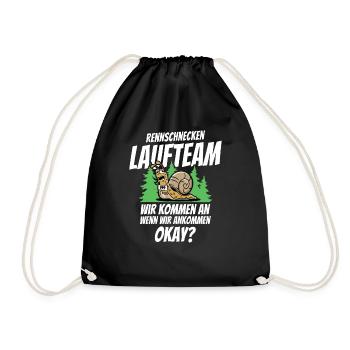 Racing Snail Running Team We arrive when we - Drawstring Bag - black - Front