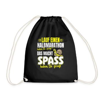 Laufen Joggen Laufshirt Herren Damen Halbmarathon - Turnbeutel - Schwarz - Vorne
