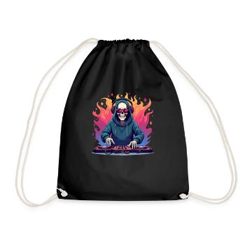 Lunettes de soleil et casques d’écoute DJ Skull dans le Pop Art - Sac de sport léger - noir - Devant