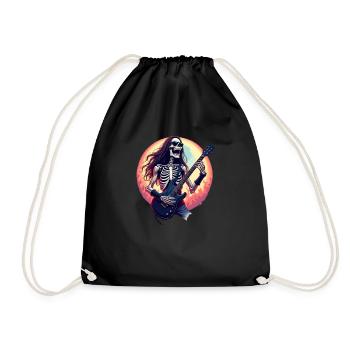 Heavy Metal Skeleton Sunglasses Headphones in Pop - Drawstring Bag - black - Front