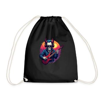 Heavy Metal Skeleton Sunglasses Headphones in Pop - Drawstring Bag - black - Front
