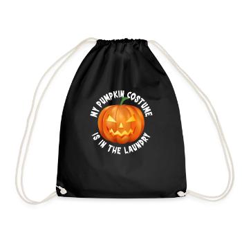 My pumpkin costume is in the laundry Funny - Drawstring Bag - black - Front