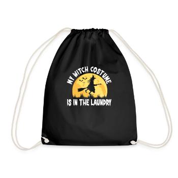 My Witch Costume Is In The Laundry Funny - Drawstring Bag - black - Front