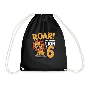 6 Anniversaire Garçon Lion - Sac de sport léger - noir - Devant