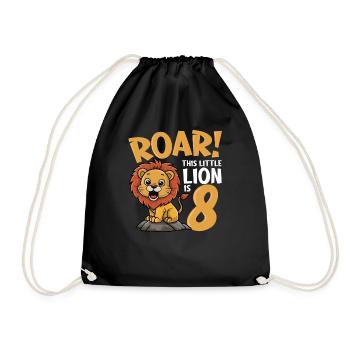 8 Anniversaire Garçon Lion - Sac de sport léger - noir - Devant