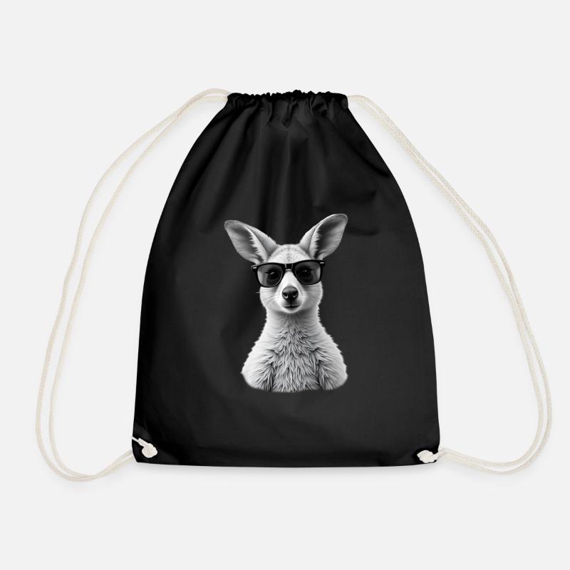 Känguru Sonnenbrille Tier Motiv Känguru - Turnbeutel - Schwarz