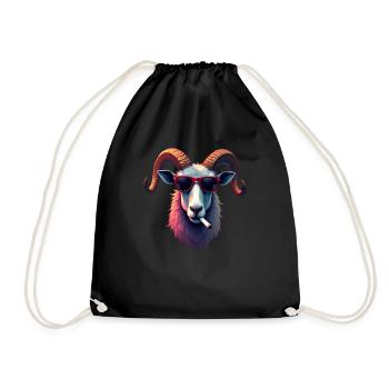 Bouledogue avec lunettes de soleil motif animal fumant - Sac de sport léger - noir - Devant