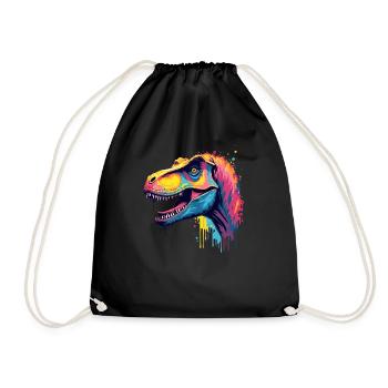 T-Rex Coloré Art Oeuvre Motif Animal Dinosaure - Sac de sport léger - noir - Devant