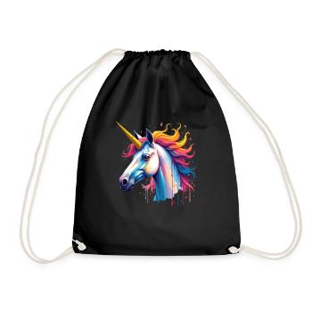 Licorne Coloré Art Oeuvre Motif Animal Licorne - Sac de sport léger - noir - Devant