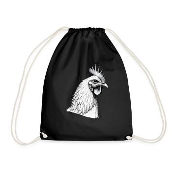 Poulet Noir Blanc Tenue Animal Motif Art Poulets - Sac de sport léger - noir - Devant
