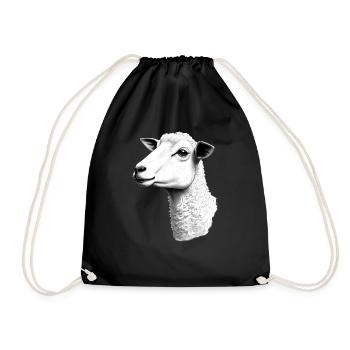 Sheep Black White Outfit Animal Motif Art Sheep - Drawstring Bag - black - Front