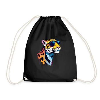 Œuvre d’art léopard Pop Art Léopards - Sac de sport léger - noir - Devant