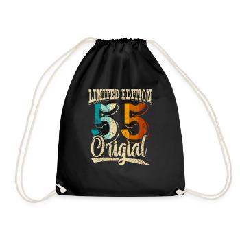 70. Geburtstag 1955 Limited Edition 70 Jahre - Turnbeutel - Schwarz - Vorne