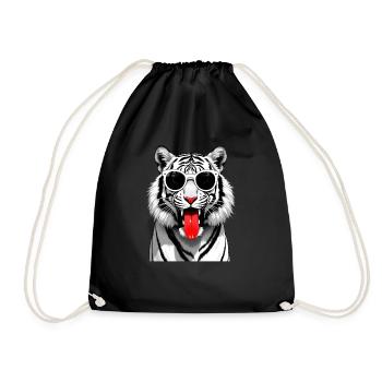 Tigre avec lunettes de soleil motif animal drôle de tigre - Sac de sport léger - noir - Devant