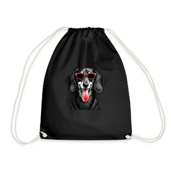 Teckel chien motif animal teckel drôle - Sac de sport léger - noir - Devant