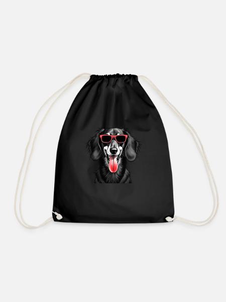 Teckel chien motif animal teckel drôle - Sac de sport léger - noir