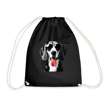 Beagle chien motif animal chiens drôles - Sac de sport léger - noir - Devant