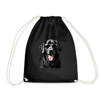 Newfoundland Dog Animal Motif Funny Dogs - Drawstring Bag - black - Front