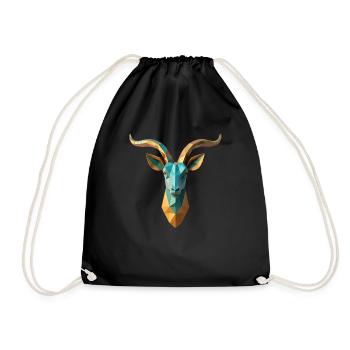 Chèvre Polygone Chèvres Motif Animal Art Chèvre - Sac de sport léger - noir - Devant
