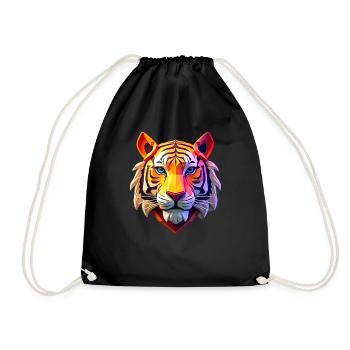 Tigre Polygone Grand Chat Motif Animalier Art Tigre - Sac de sport léger - noir - Devant