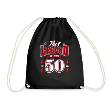 50th Birthday 1975 Legend 50 Years - Drawstring Bag - black - Front