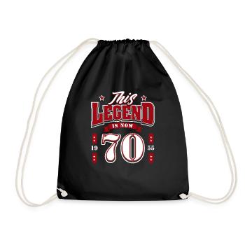 70. Geburtstag 1955 Legend 70 Jahre - Turnbeutel - Schwarz - Vorne