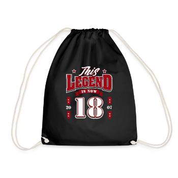 18th Birthday 2007 Legend 18 Year Old - Drawstring Bag - black - Front