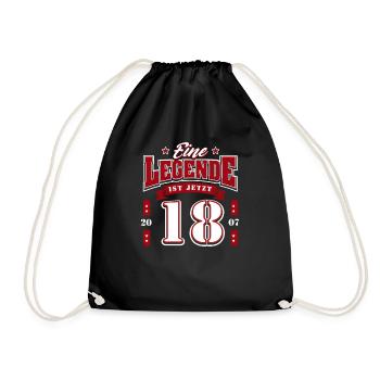18th Birthday 2007 Legend 18 Years - Drawstring Bag - black - Front