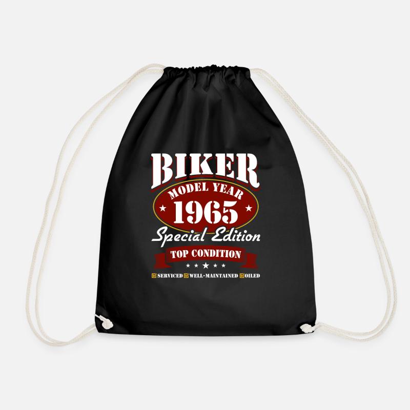 60. Geburtstag 1965 Motorrad Motorradfahrer - Turnbeutel - Schwarz