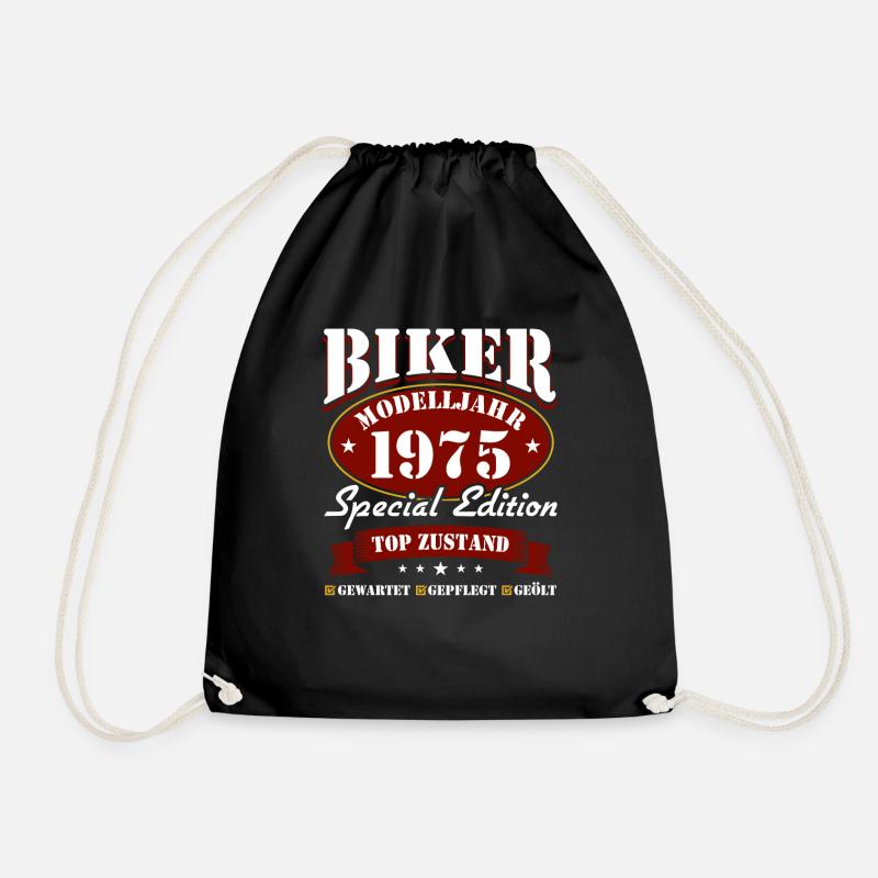 50. Geburtstag 1975 Motorrad Motorradfahrer - Turnbeutel - Schwarz