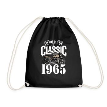 60th Birthday 1965 Motorbike Motorcyclist - Drawstring Bag - black - Front