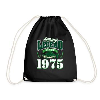 50. Geburtstag 1975 Mann Angler Geschenke für - Turnbeutel - Schwarz - Vorne