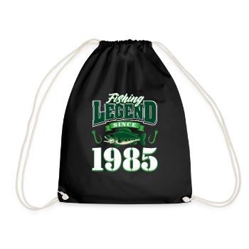 40th Birthday 1985 Man Angler Gifts for - Drawstring Bag - black - Front