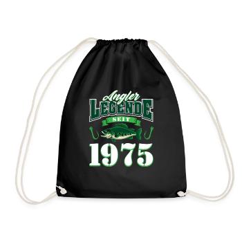 50. Geburtstag 1975 Mann Angler Geschenke für - Turnbeutel - Schwarz - Vorne
