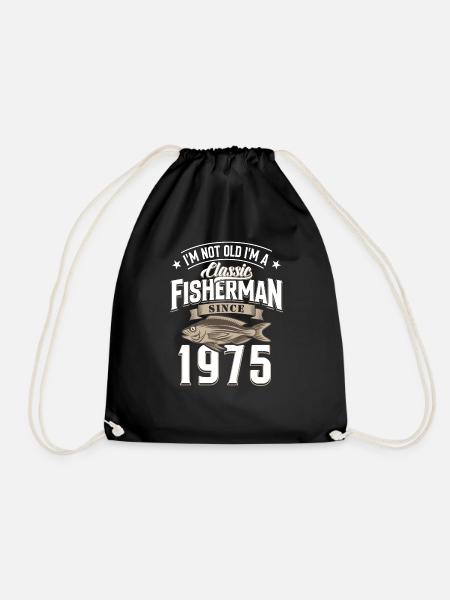 50. Geburtstag 1975 Angler - Turnbeutel - Schwarz