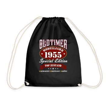 70th Birthday Gift Vintage Car Vintage 1955 - Drawstring Bag - black - Front
