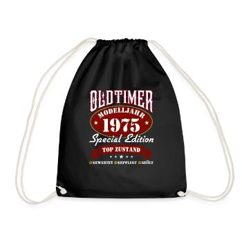 50th Birthday Gift Vintage Car Vintage 1975 - Drawstring Bag - black - Front