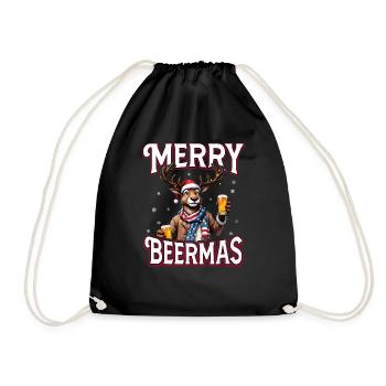 Weihnachten Bier Rudolf das Rentier lustiges Ugly - Turnbeutel - Schwarz - Vorne