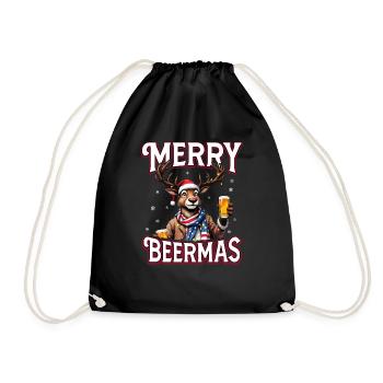 Weihnachten Bier Rudolf das Rentier lustiges Ugly - Turnbeutel - Schwarz - Vorne