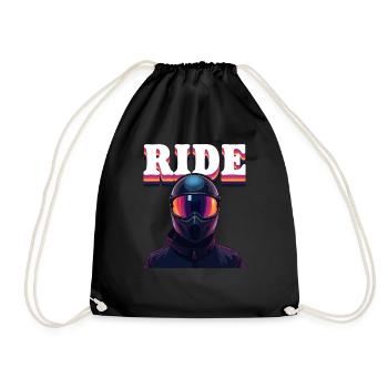 Design de motard cool avec le texte - Sac de sport léger - noir - Devant