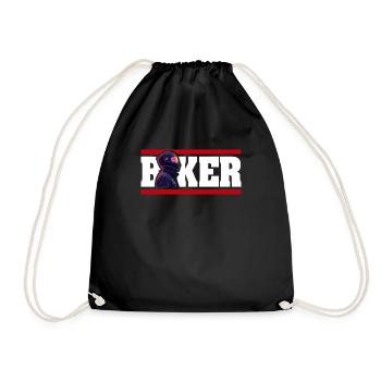 Biker saying motorcyclist design with a biker - Drawstring Bag - black - Front