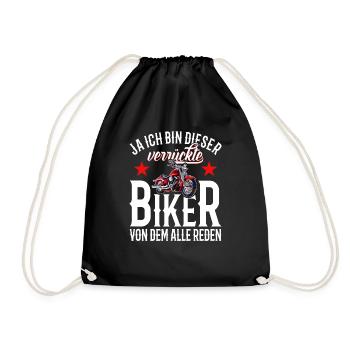 Funny Biker Saying Motorcyclist Motorcycle - Drawstring Bag - black - Front
