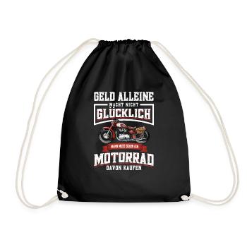 Motorcycle Biker Funny Motorcyclist Gifts - Drawstring Bag - black - Front