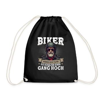 Motorcycle Biker Funny Motorcyclist Gifts - Drawstring Bag - black - Front