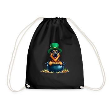 German Shepherd St. Patrick's Day Outfit Dogs - Drawstring Bag - black - Front