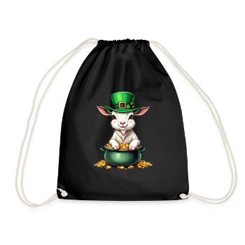 Ziege St. Patricks Day Outfit Ziegen - Turnbeutel - Schwarz - Vorne