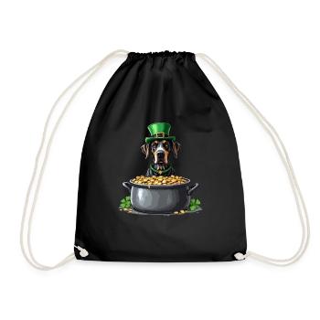 Dogge St. Patricks Day Outfit Hunde - Turnbeutel - Schwarz - Vorne