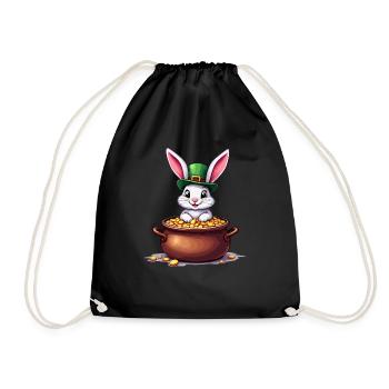 Hase St. Patricks Day Outfit Hasen - Turnbeutel - Schwarz - Vorne