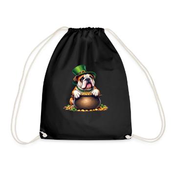 Bouledogue anglais Tenue de la Saint-Patrick Chiens - Sac de sport léger - noir - Devant